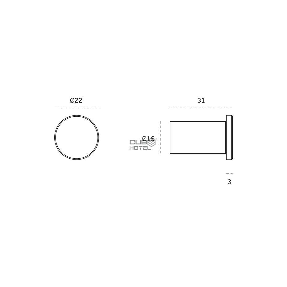 Cabide de Aluminío cor dourado